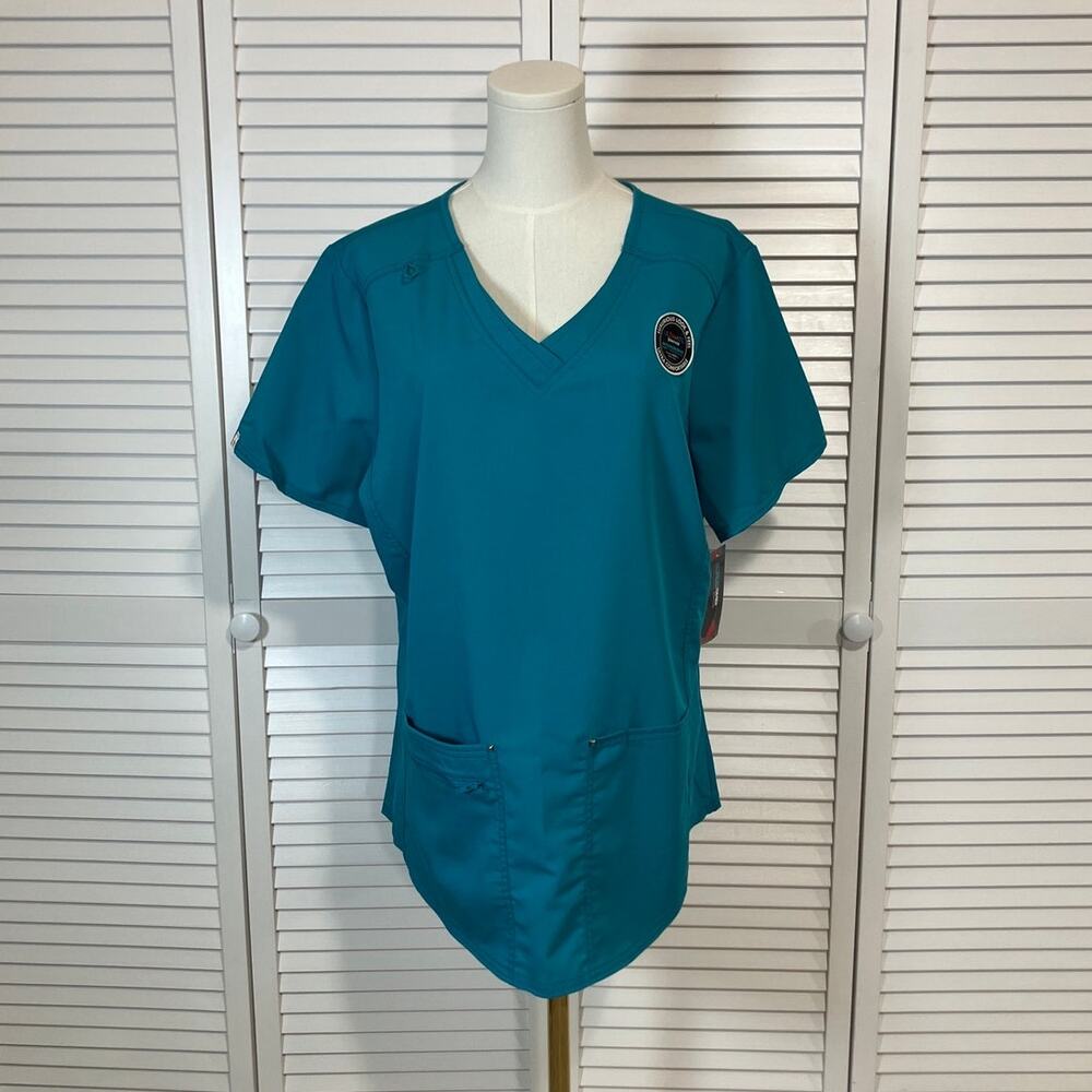 NWT Scrubstar Ultimate Antimicrobial Turquoise Medical Scrub Top XL